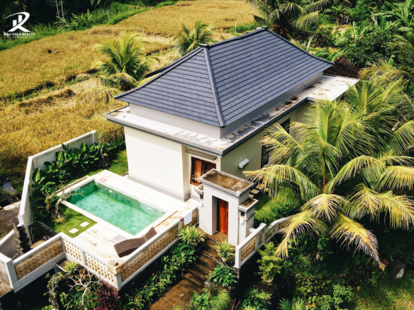 Ricefield View 2 Bedroom Villa for Sale Leasehold in Bali Ubud