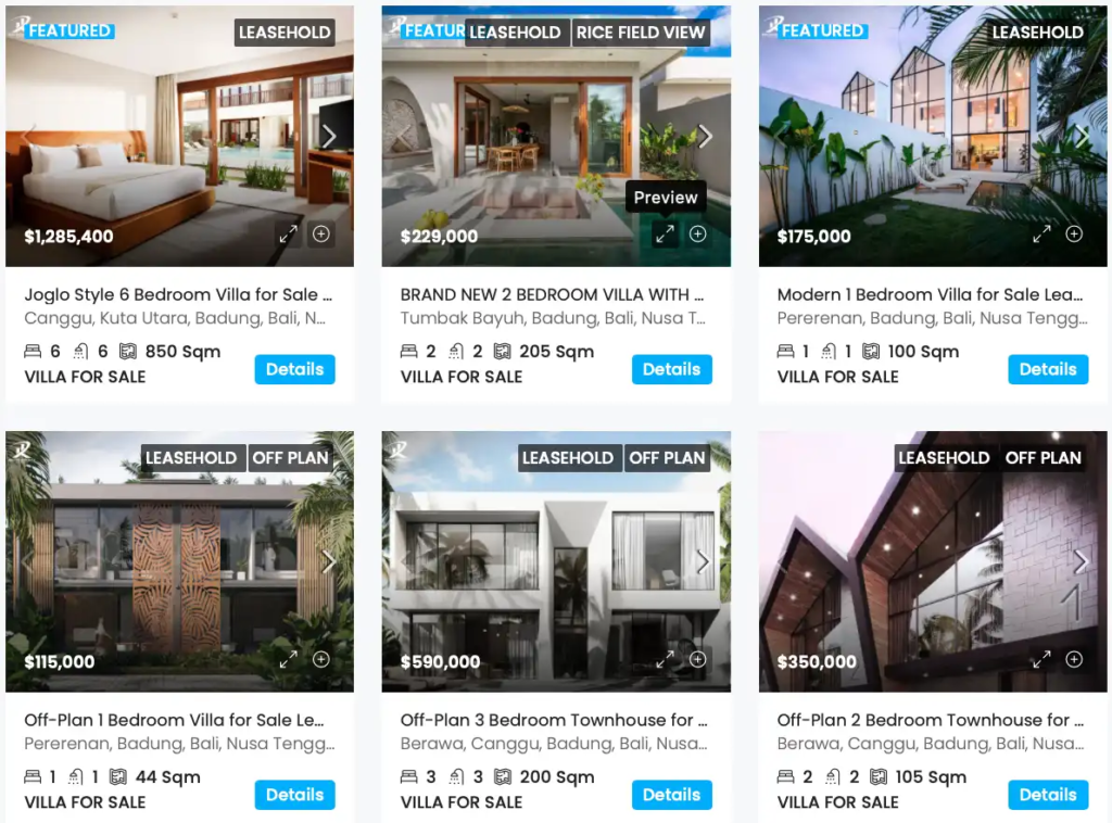 Villa Listings in Bali Villa Realty