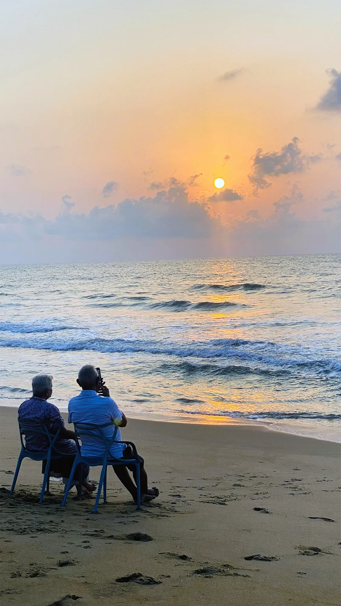 A retired couple enjoying a beach in Bali