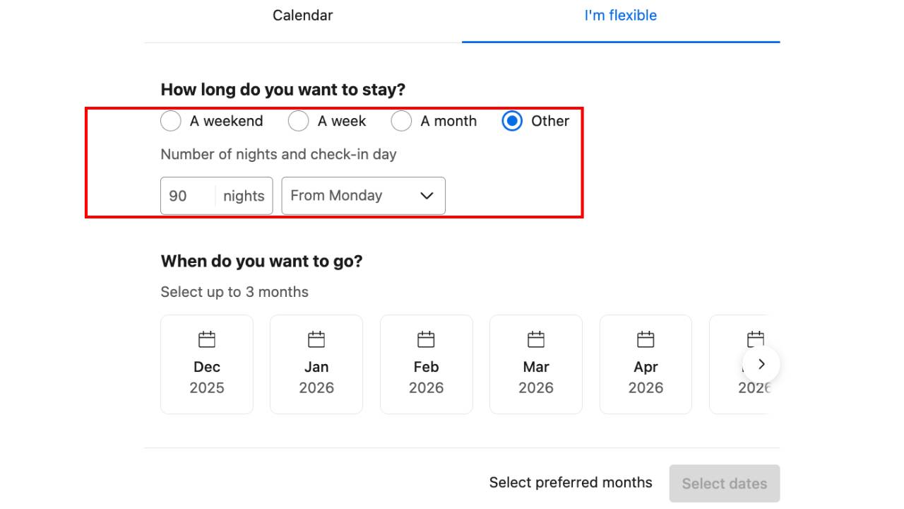 available stay option in booking.com