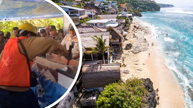 bingin beach demolition building