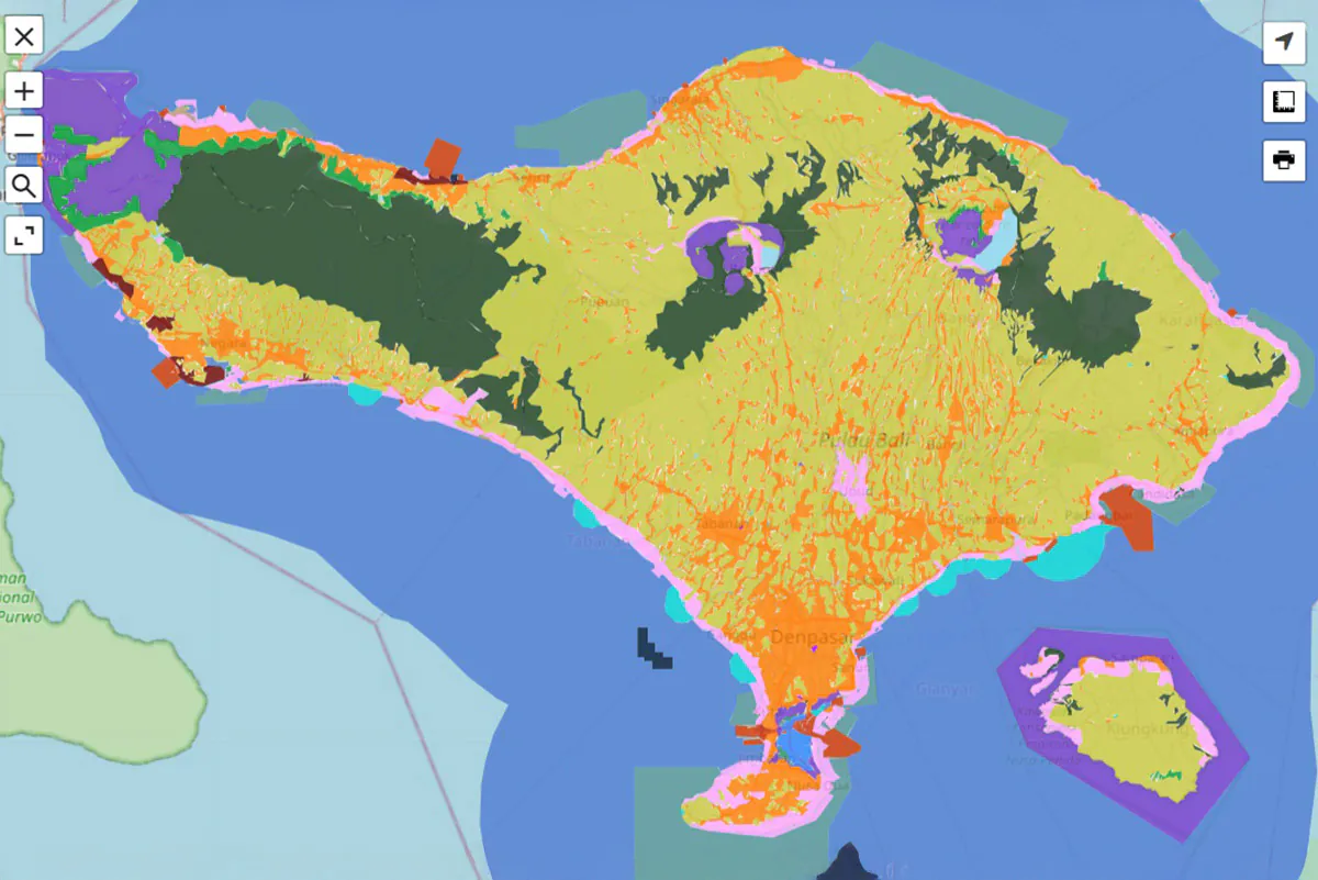 bali land zoning online map