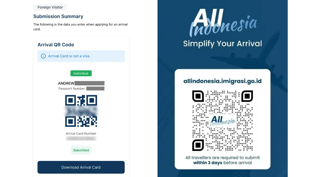 all indonesia arrival card QR code