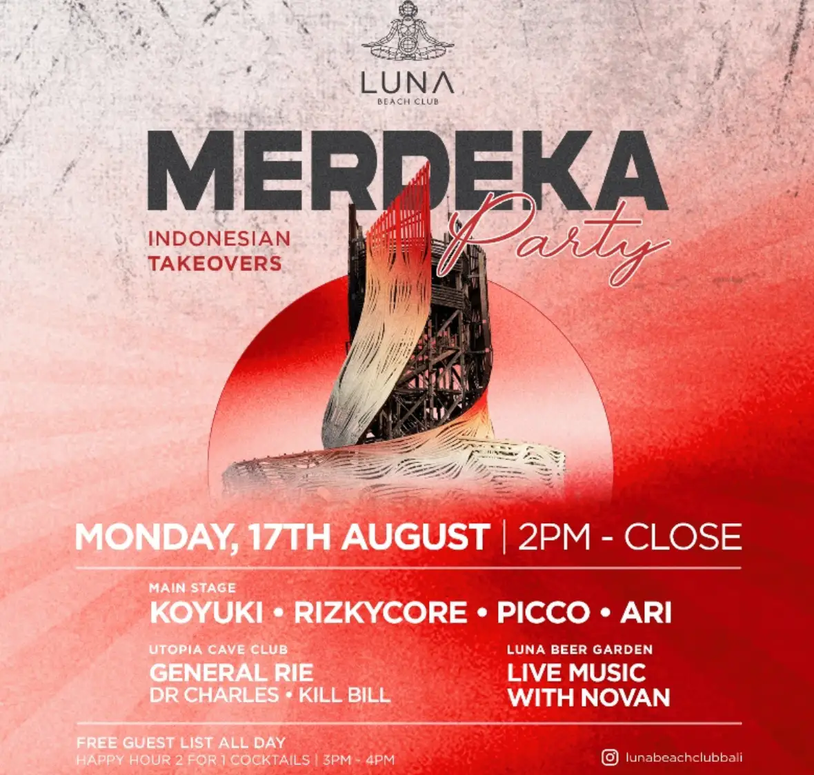 luna beach club merdeka themed party
